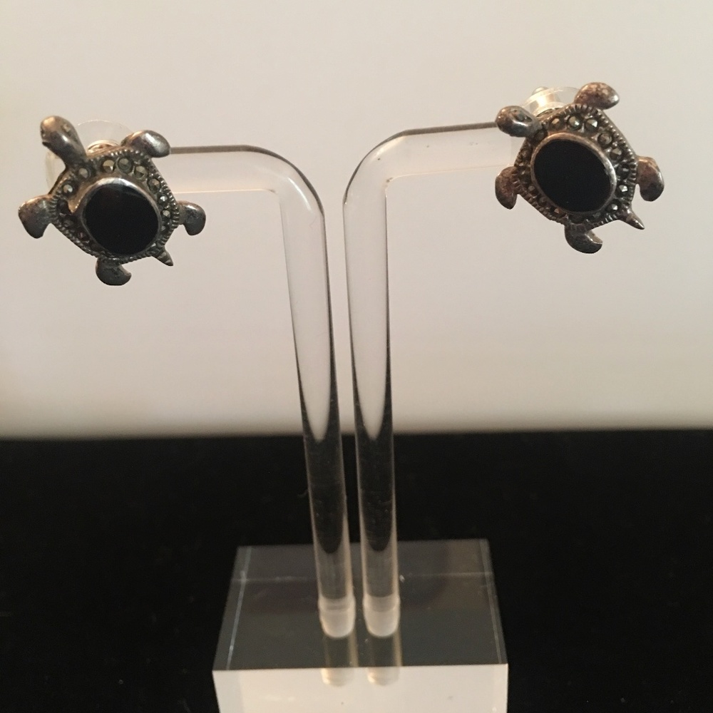 Sterling Silver Turtle Stud Earrings